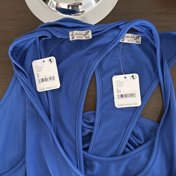 NWT Free People Everyday Tank Blue Racerback Scoop Neck Slouchy Lightweight S M - Picture 6 of 7